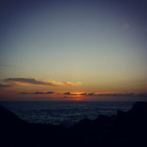 Scenic view of sea at sunset