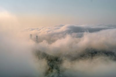 Scenic view of cloudscape against sky during sunset