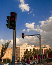 View of city street against sky