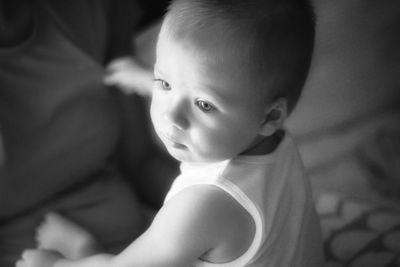 Close-up portrait of cute baby