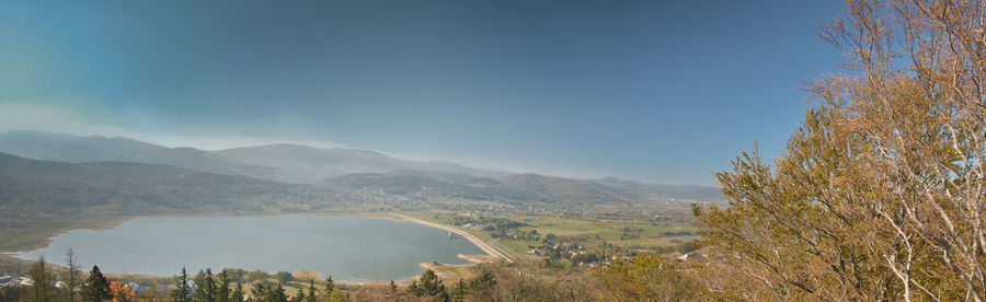 Scenic view of mountains against clear sky