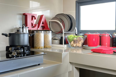 Close-up of kitchen at home