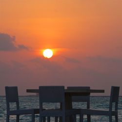 Scenic view of sunset over sea