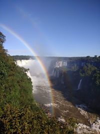 Scenic view of rainbow against sky