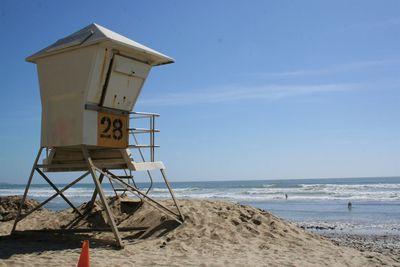 Lifeguard tower and an empty beach 