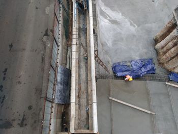 High angle view of construction site