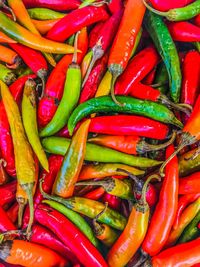 Full frame shot of red chili peppers