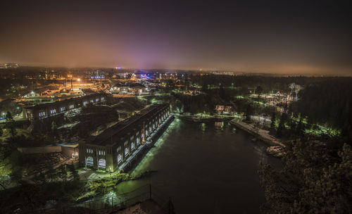 Trollhättan's power station in the evening