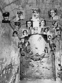 Low angle view of weathered wall