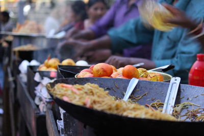 Close-up of street food