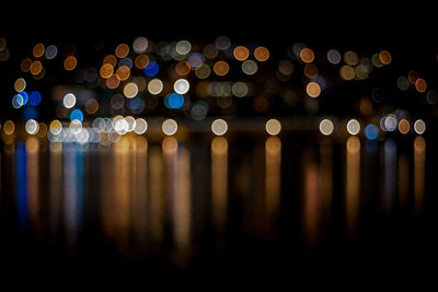 Defocused image of illuminated lights