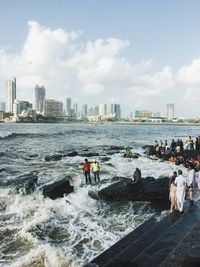 City skyline with waterfront