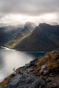 Scenic view of mountains against sky