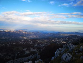 Aerial view of landscape against sky
