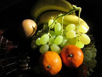 High angle view of apples in basket