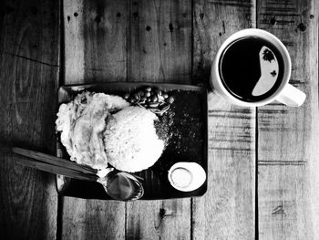 Directly above shot of coffee on table