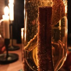 Close-up of wine glass on table