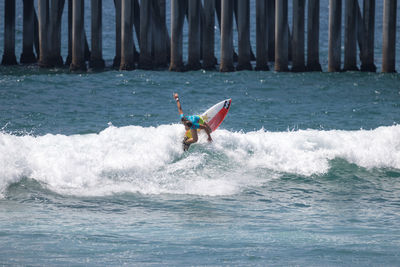 Man surfing in sea