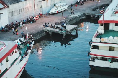 Boats in river