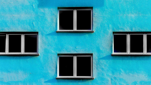 Facade of blue house