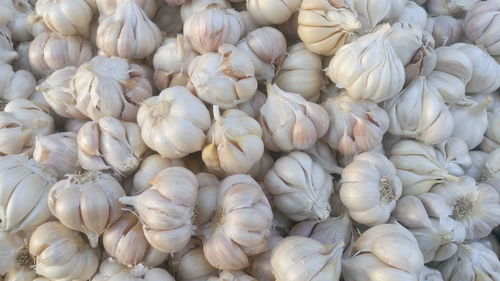 Full frame shot of garlic bulbs
