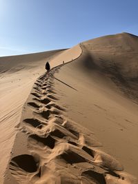Low angle view of beach against clear sky