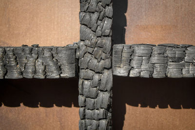 Close-up of stack of wood