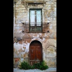 Closed window of building