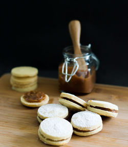 Close-up of cookies on table