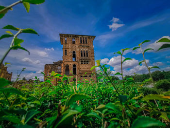 Low angle view of building against sky