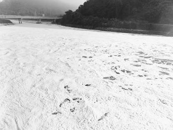 View of snow covered land