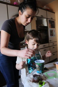 Cute girl preparing food