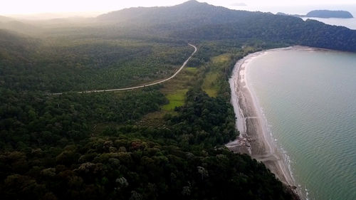 High angle view of land