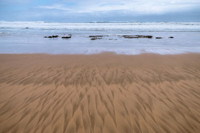 Scenic view of beach against sky