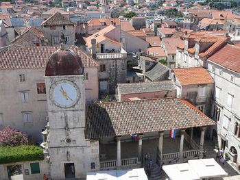 High angle view of buildings in city