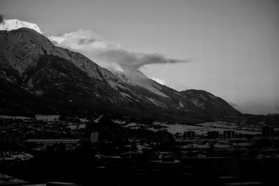 Scenic view of mountains against sky