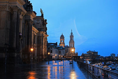 Dresden, evening. elbe embankment