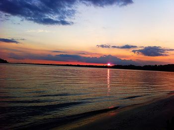 Scenic view of sea at sunset