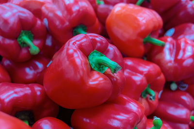 Full frame shot of bell peppers at market