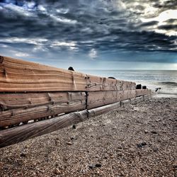 Scenic view of beach against sky