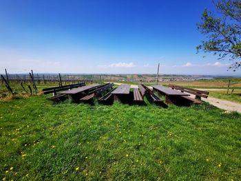 Scenic view of land against sky