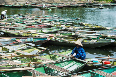 Boats in harbor