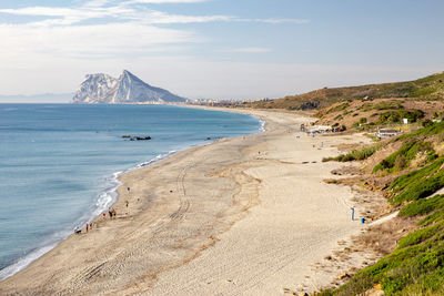 Scenic view of beach against sky