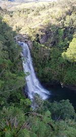 Scenic view of waterfall