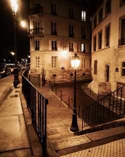 View of illuminated buildings at night