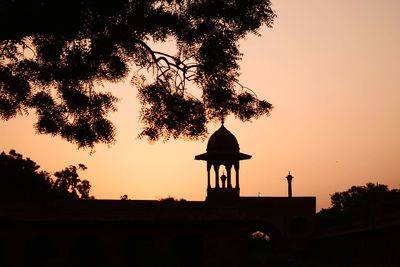 Silhouette tree against sky during sunset