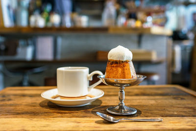 Coffee cup on table