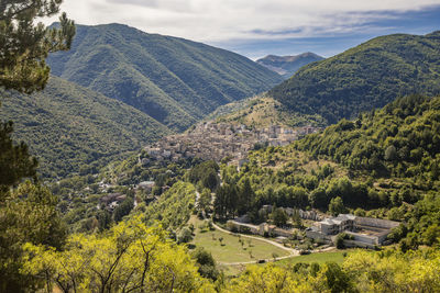 Scenic view of mountains against sky