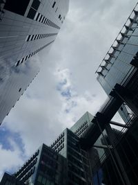 Low angle view of modern building against sky