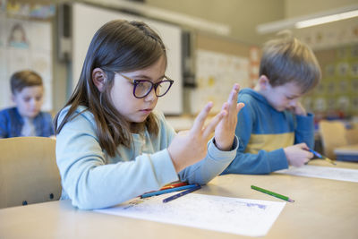 Girl in classroom